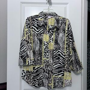 Animal Print Button-Up Wonen’s Blouse